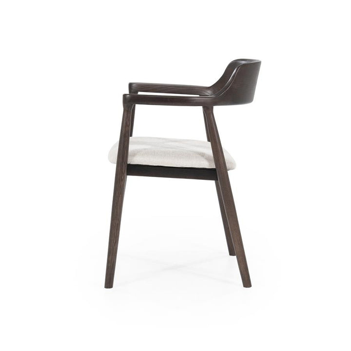 Stoel Yorick – essenhout & stof bruin
