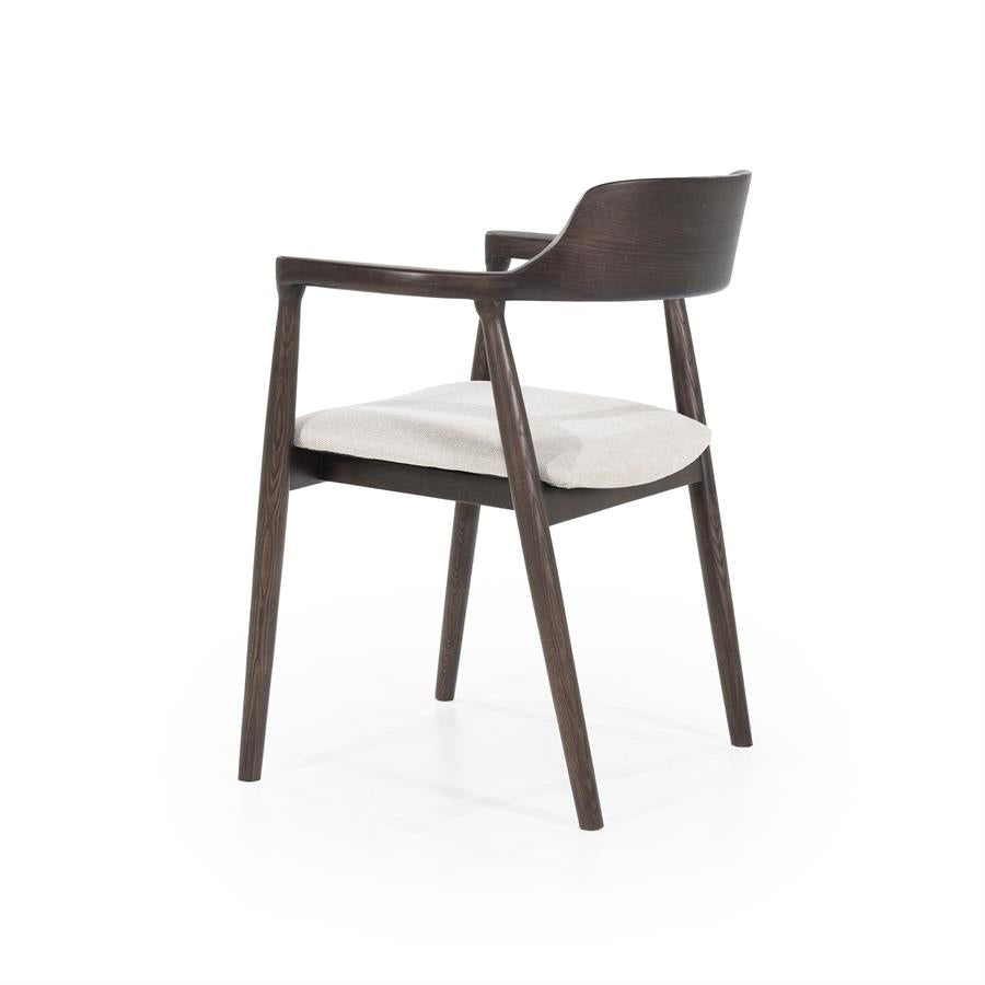 Stoel Yorick – essenhout & stof bruin