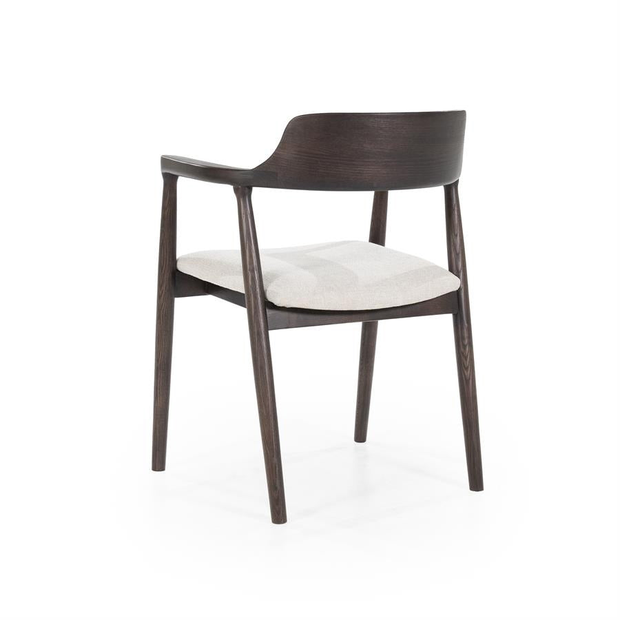 Stoel Yorick – essenhout & stof bruin