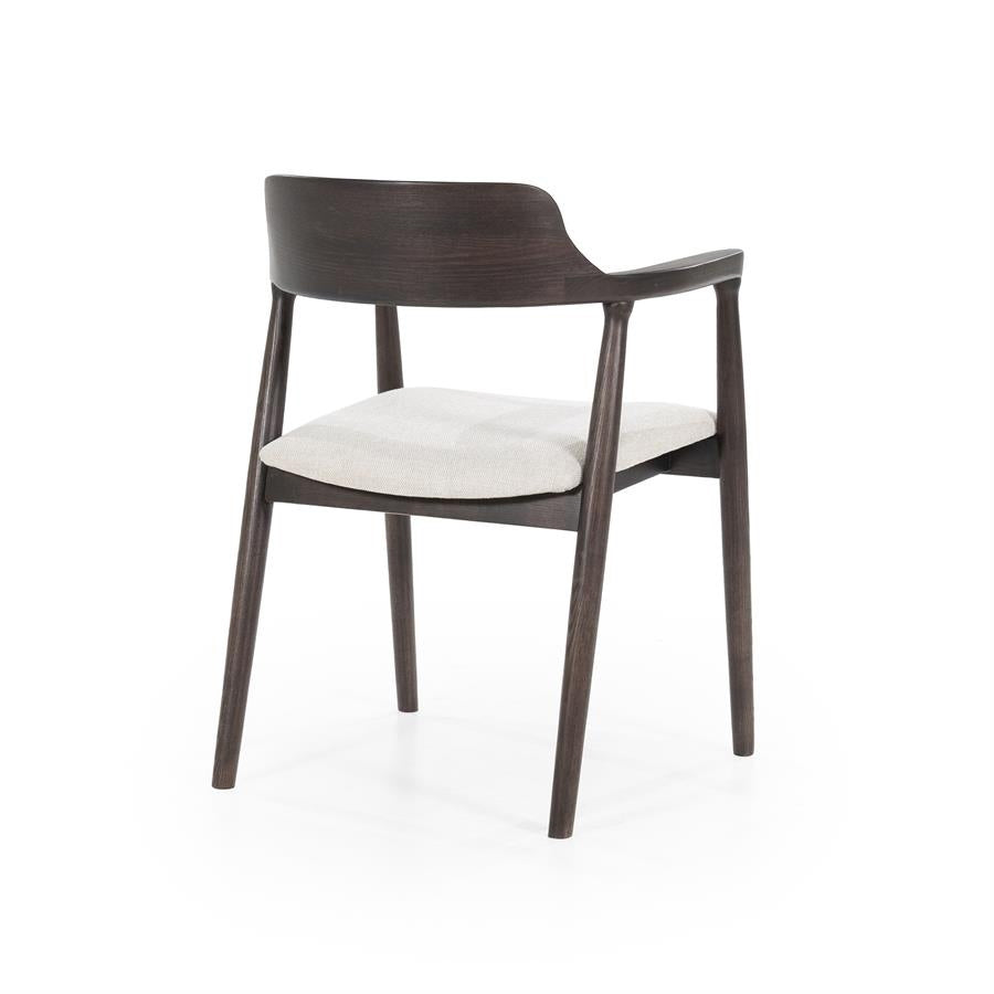 Stoel Yorick – essenhout & stof bruin