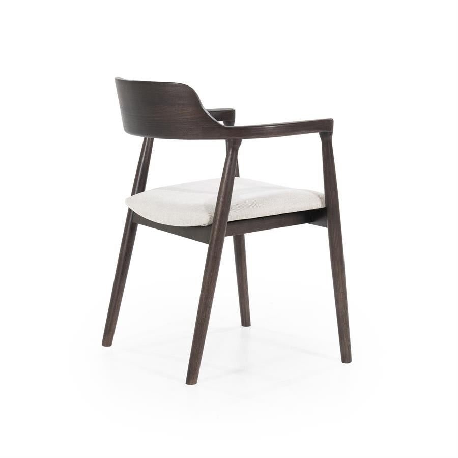 Stoel Yorick – essenhout & stof bruin