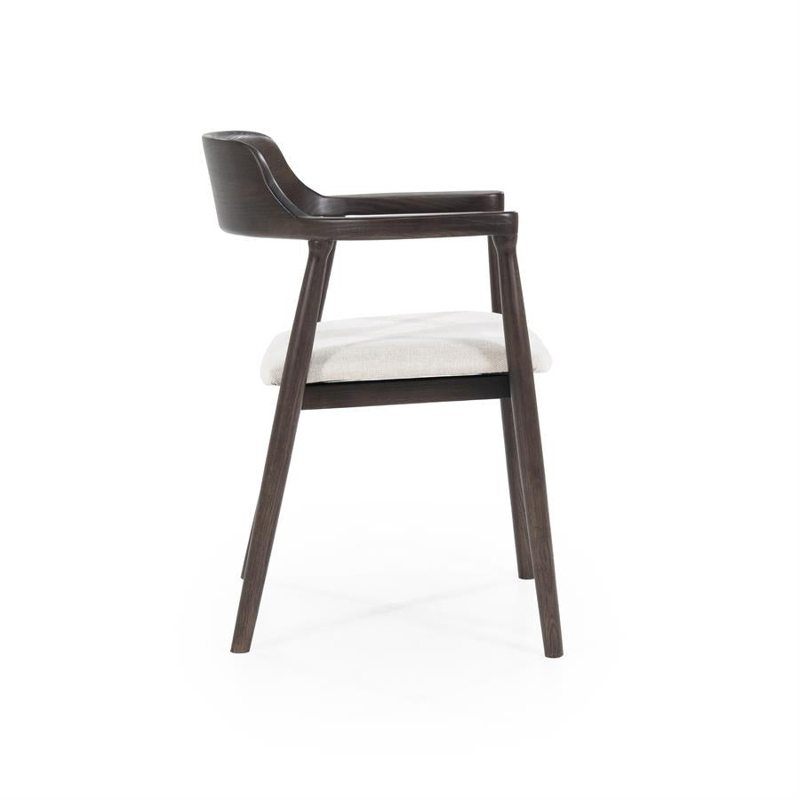 Stoel Yorick – essenhout & stof bruin