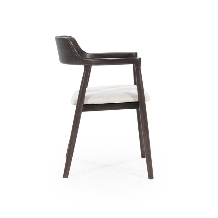 Stoel Yorick – essenhout & stof bruin