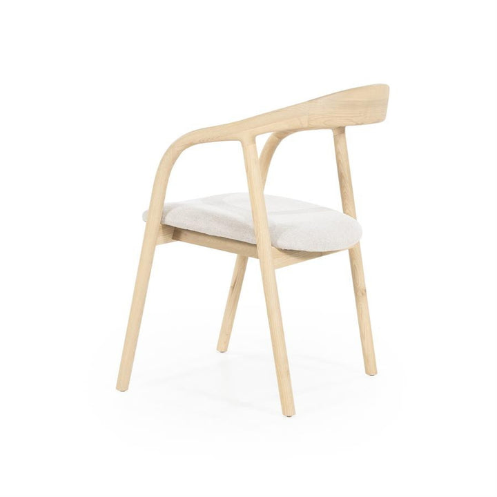 Stoel Rayven – essenhout & stof naturel