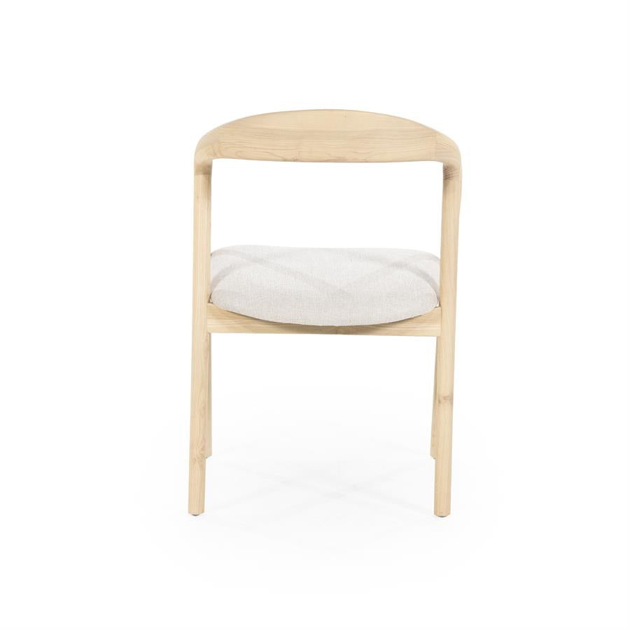 Stoel Rayven – essenhout & stof naturel