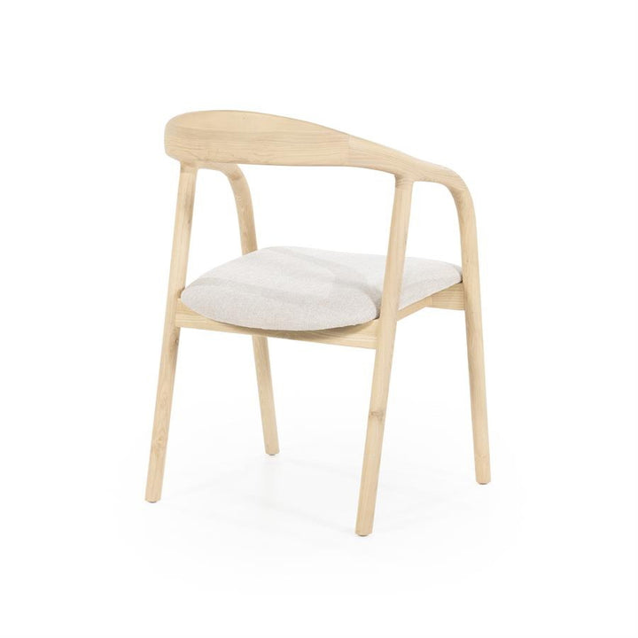 Stoel Rayven – essenhout & stof naturel