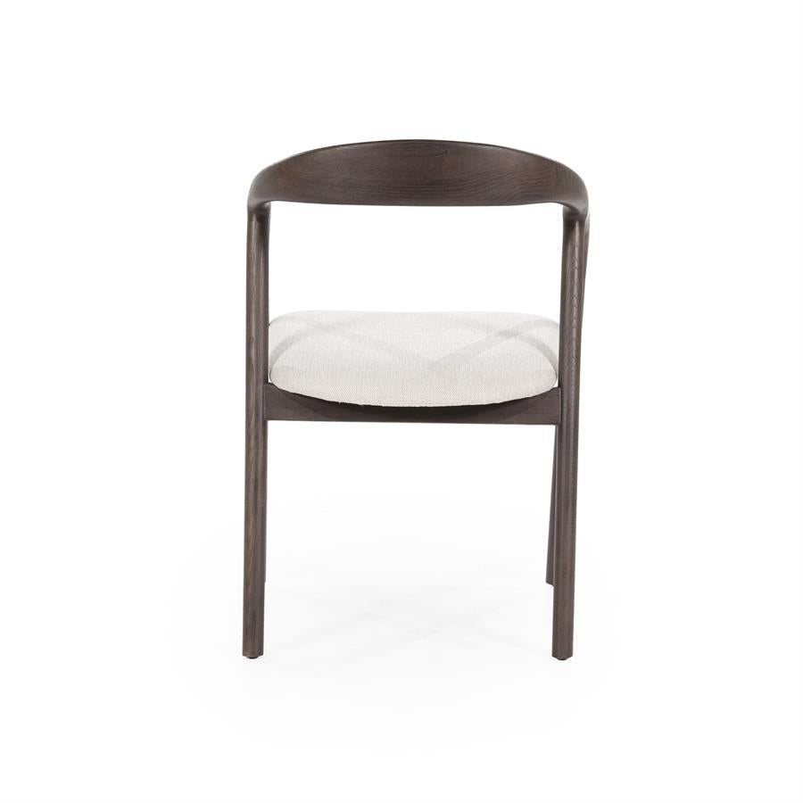 Stoel Rayven – essenhout & stof bruin