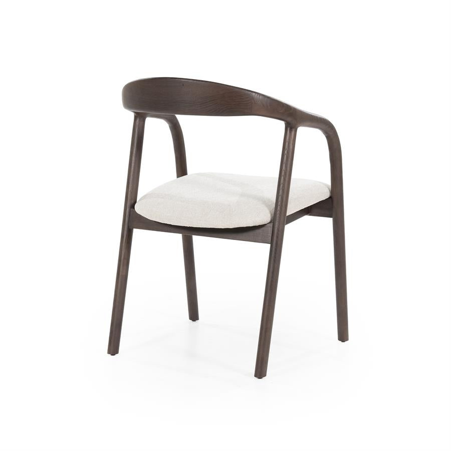 Stoel Rayven – essenhout & stof bruin