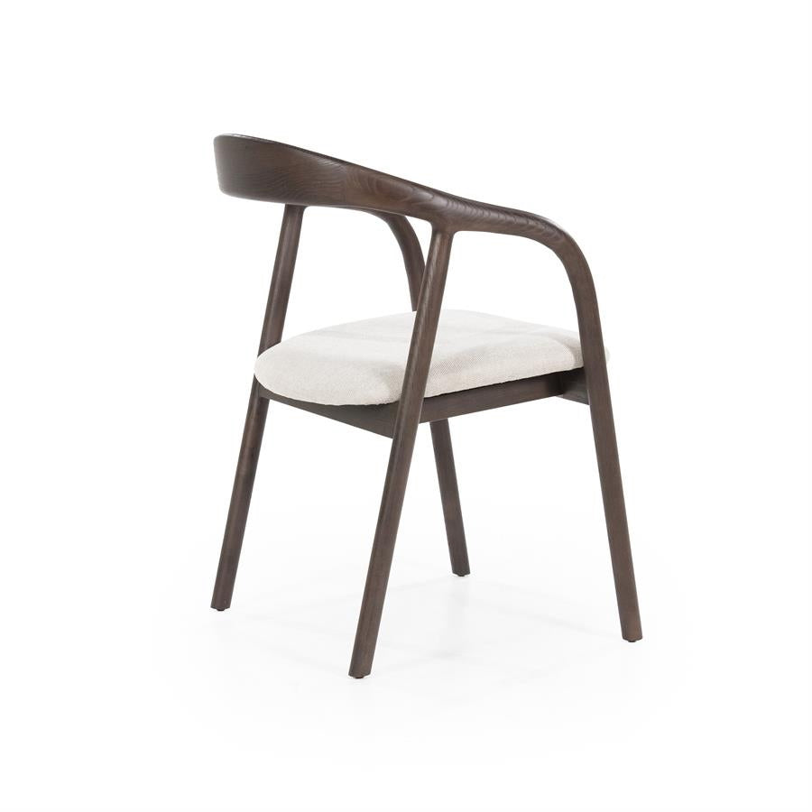 Stoel Rayven – essenhout & stof bruin