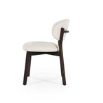 Stoel Mikky – stof & eikenhout bruin beige moon