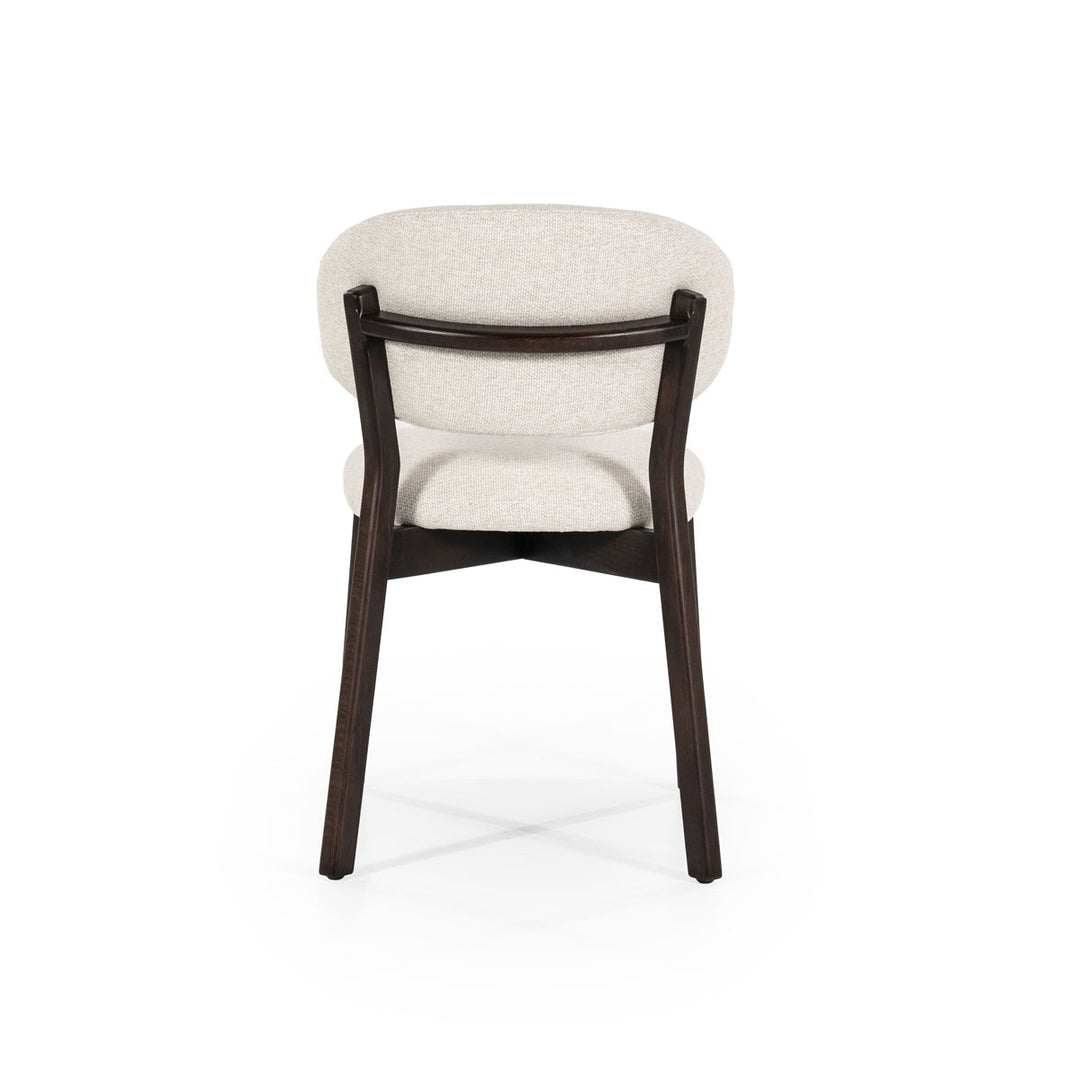 Stoel Mikky – stof & eikenhout bruin beige moon