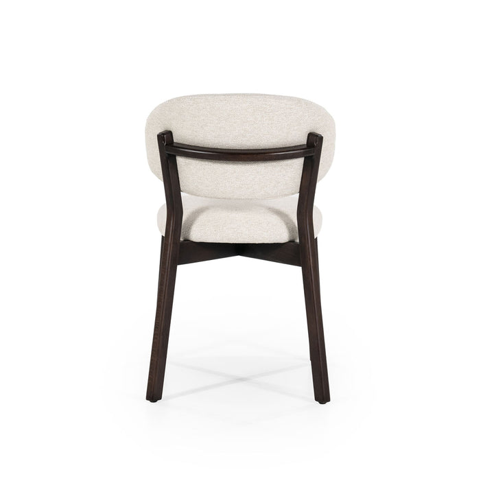 Stoel Mikky – stof & eikenhout bruin beige moon