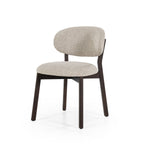 Stoel Mikky – stof & eikenhout bruin taupe moon