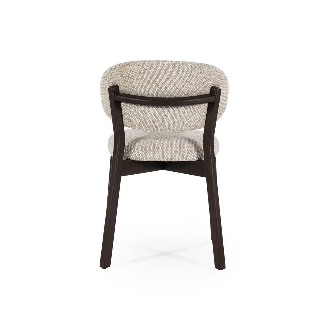 Stoel Mikky – stof & eikenhout bruin taupe moon