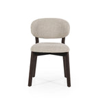 Stoel Mikky – stof & eikenhout bruin taupe moon