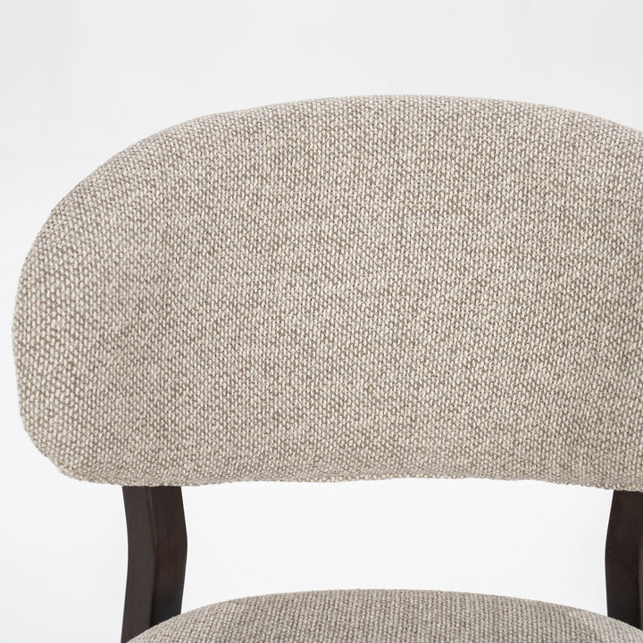 Stoel Mikky – stof & eikenhout bruin taupe moon