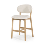 Barstoel Mikky – stof & eikenhout naturel beige moon