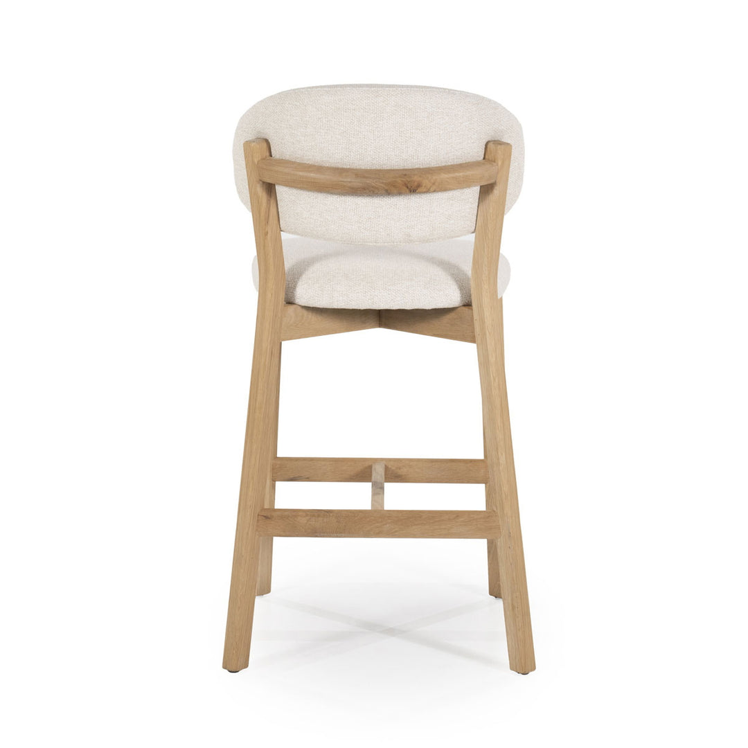 Barstoel Mikky – stof & eikenhout naturel beige moon