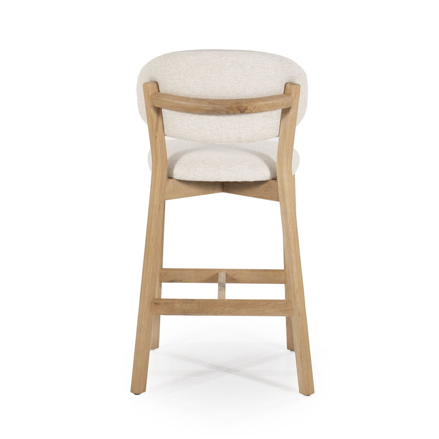 Barstoel Mikky – stof & eikenhout naturel beige moon