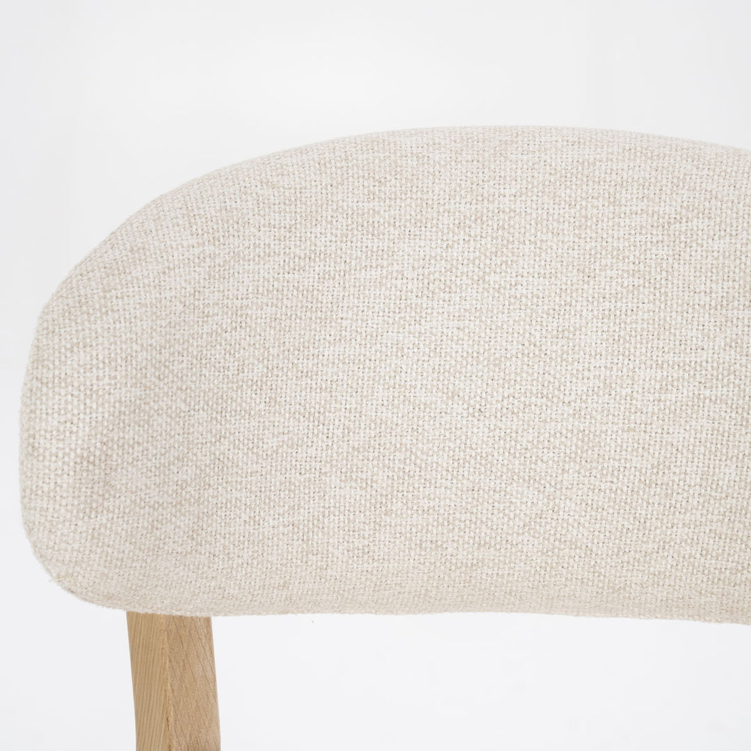 Barstoel Mikky – stof & eikenhout naturel beige moon
