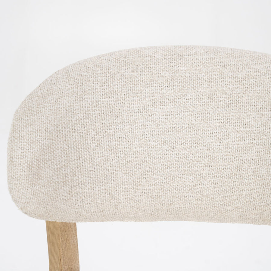 Barstoel Mikky – stof & eikenhout naturel beige moon