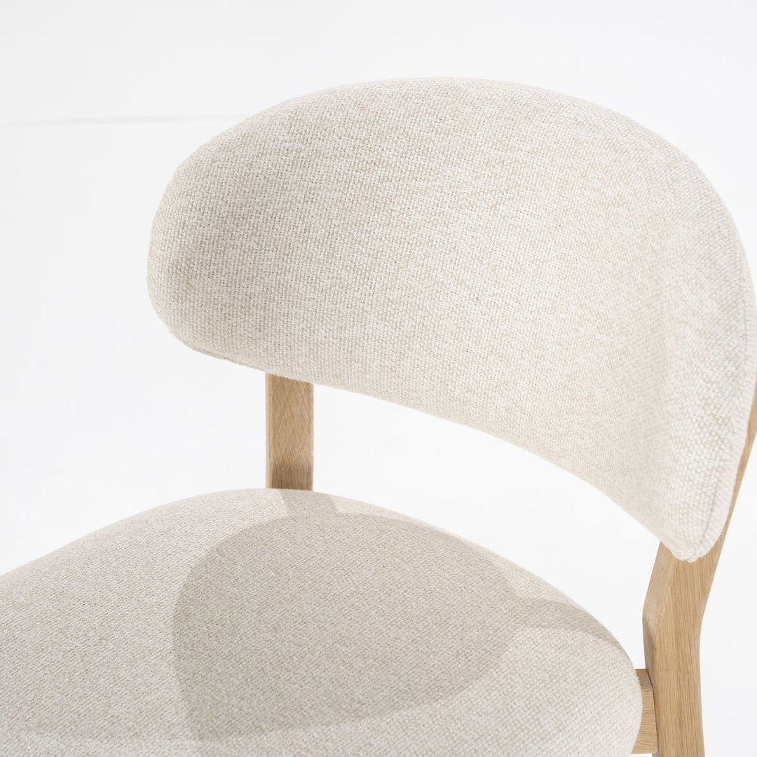Barstoel Mikky – stof & eikenhout naturel beige moon