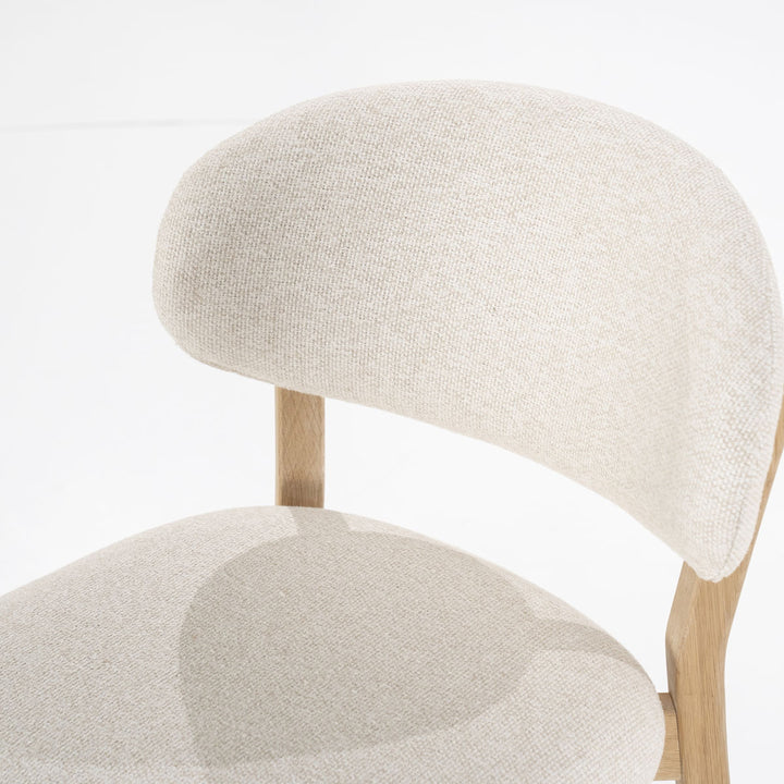 Barstoel Mikky – stof & eikenhout naturel beige moon