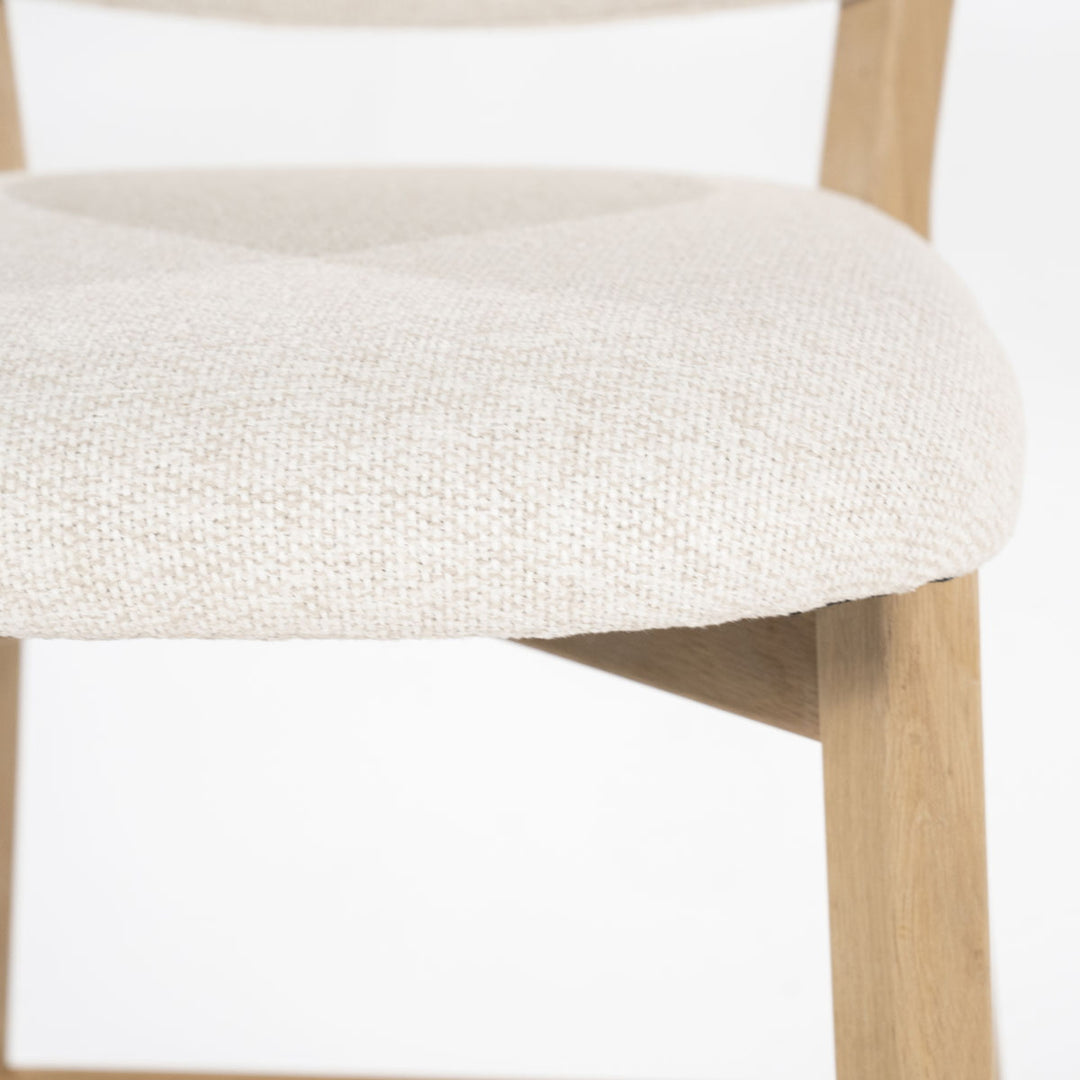 Barstoel Mikky – stof & eikenhout naturel beige moon