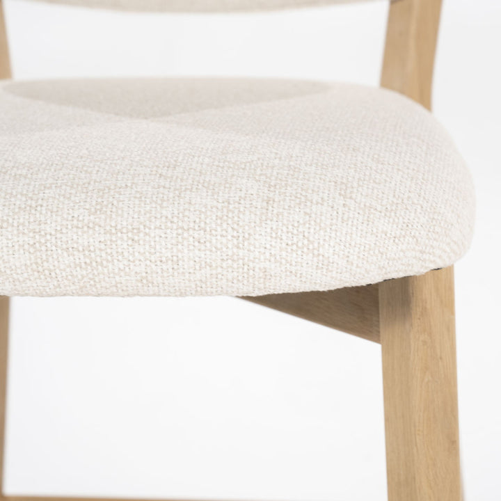Barstoel Mikky – stof & eikenhout naturel beige moon