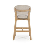 Barstoel Mikky – stof & eikenhout naturel taupe moon