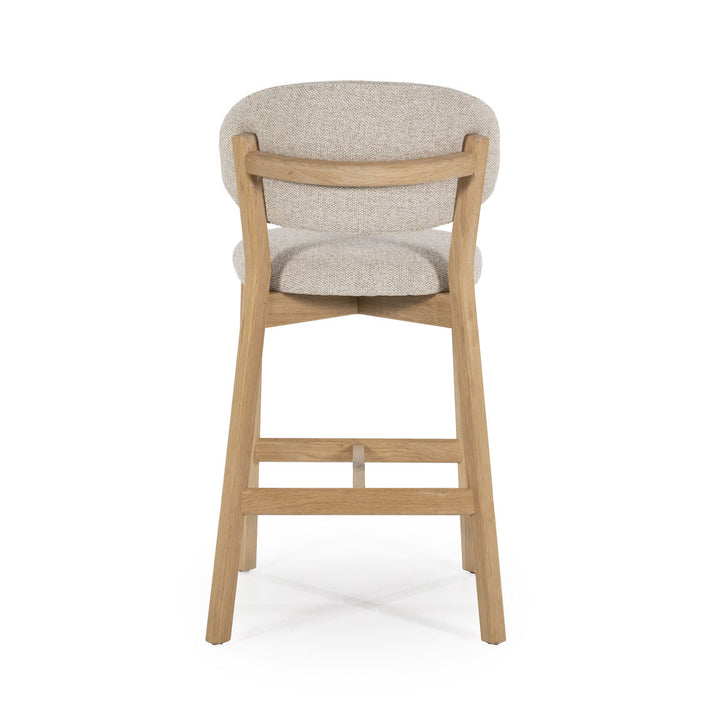 Barstoel Mikky – stof & eikenhout naturel taupe moon