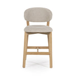 Barstoel Mikky – stof & eikenhout naturel taupe moon