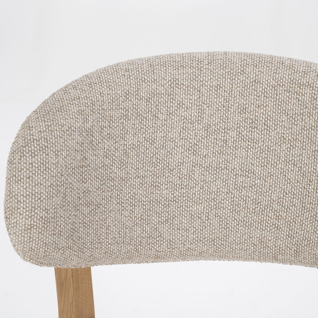 Barstoel Mikky – stof & eikenhout naturel taupe moon