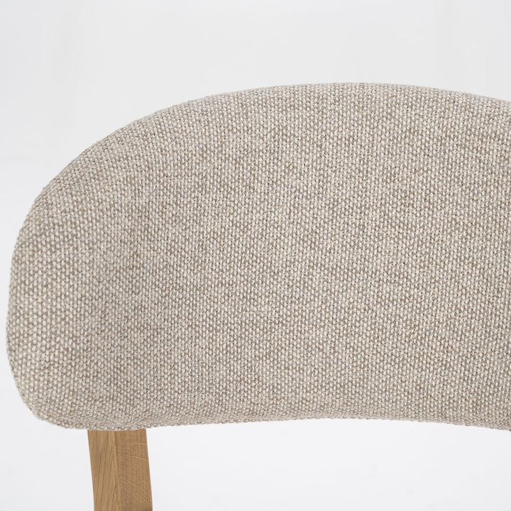 Barstoel Mikky – stof & eikenhout naturel taupe moon