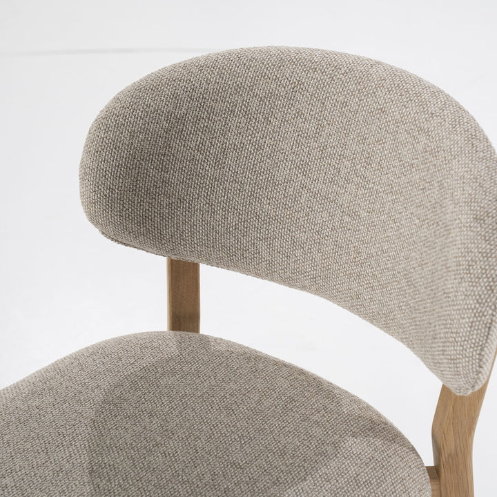 Barstoel Mikky – stof & eikenhout naturel taupe moon
