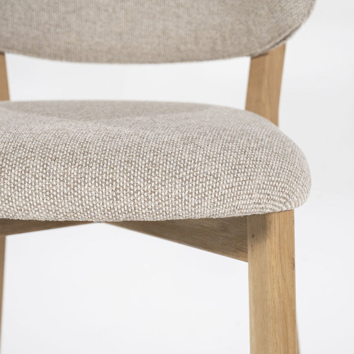 Barstoel Mikky – stof & eikenhout naturel taupe moon