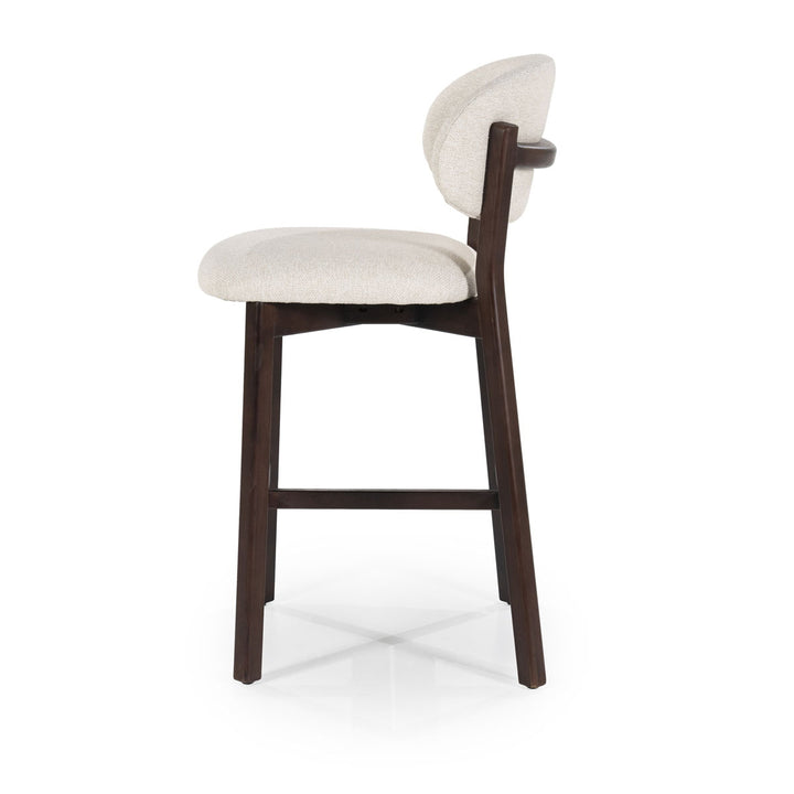 Barstoel Mikky – stof & eikenhout bruin beige moon