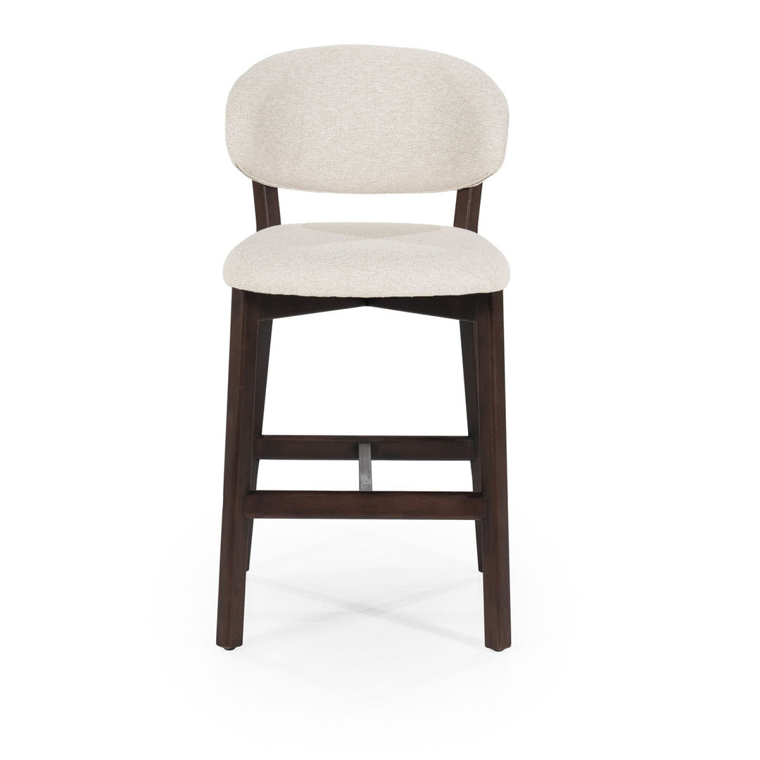 Barstoel Mikky – stof & eikenhout bruin beige moon
