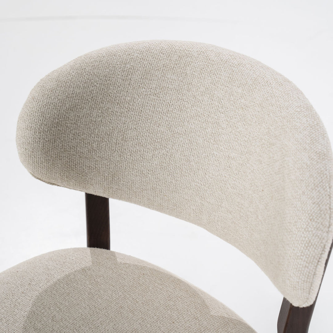 Barstoel Mikky – stof & eikenhout bruin beige moon
