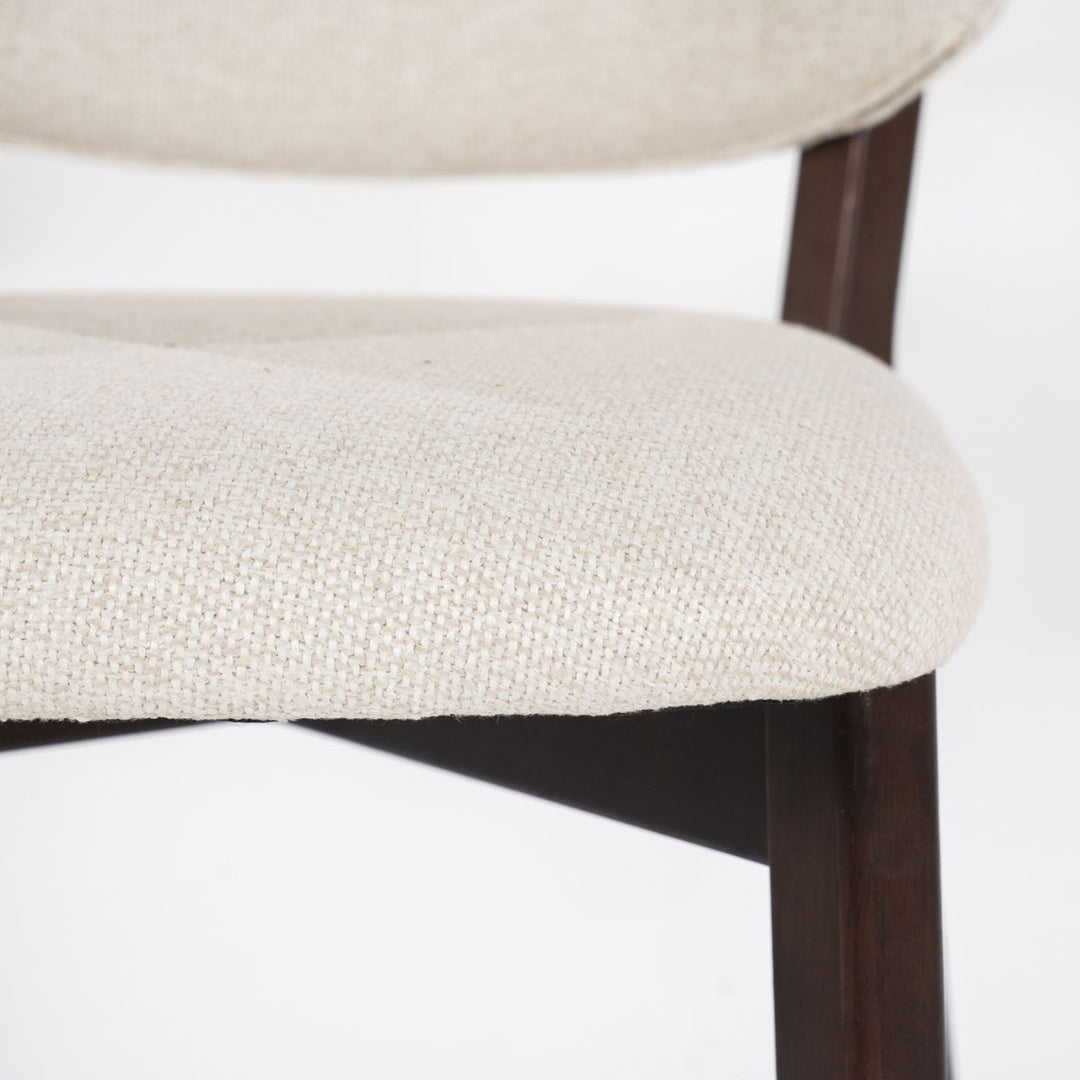 Barstoel Mikky – stof & eikenhout bruin beige moon