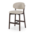 Barstoel Mikky – stof & eikenhout bruin taupe moon