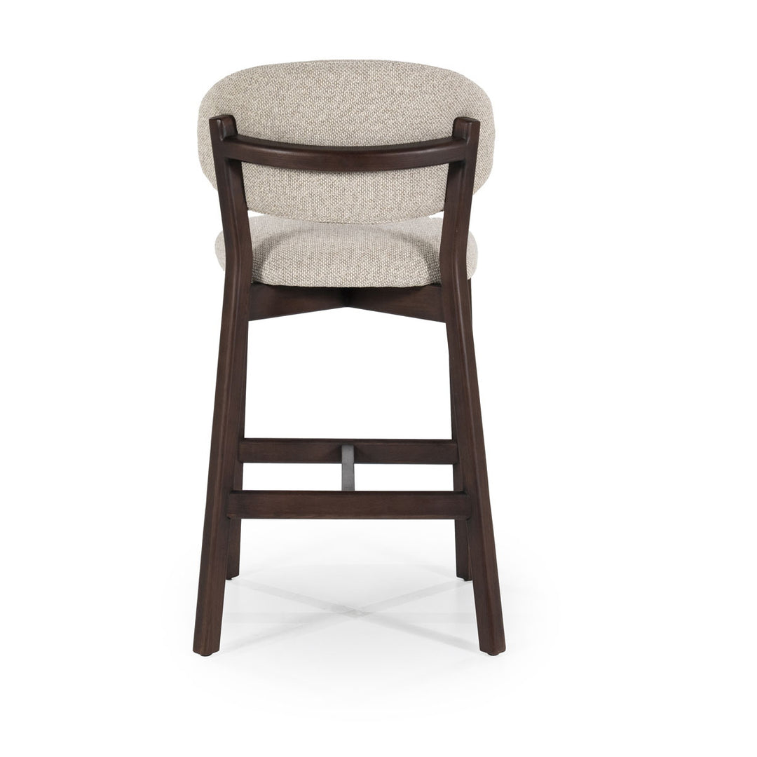 Barstoel Mikky – stof & eikenhout bruin taupe moon