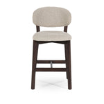 Barstoel Mikky – stof & eikenhout bruin taupe moon