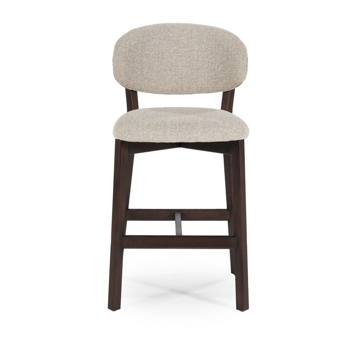Barstoel Mikky – stof & eikenhout bruin taupe moon