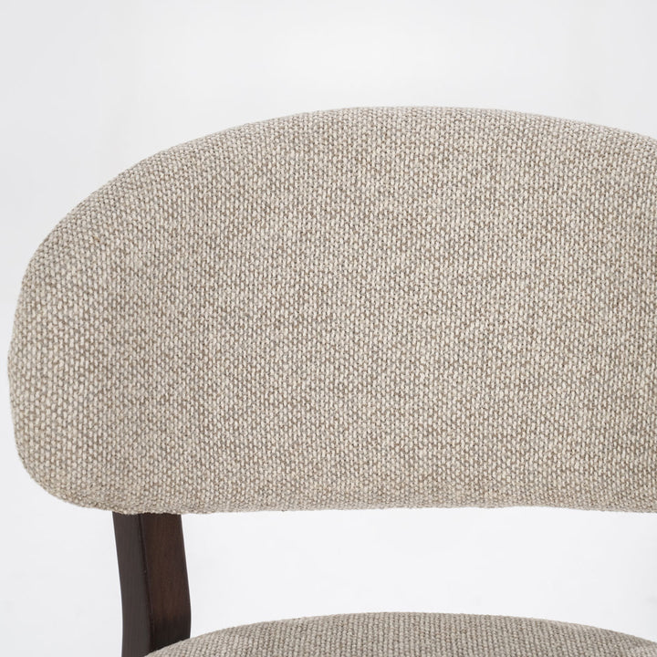 Barstoel Mikky – stof & eikenhout bruin taupe moon