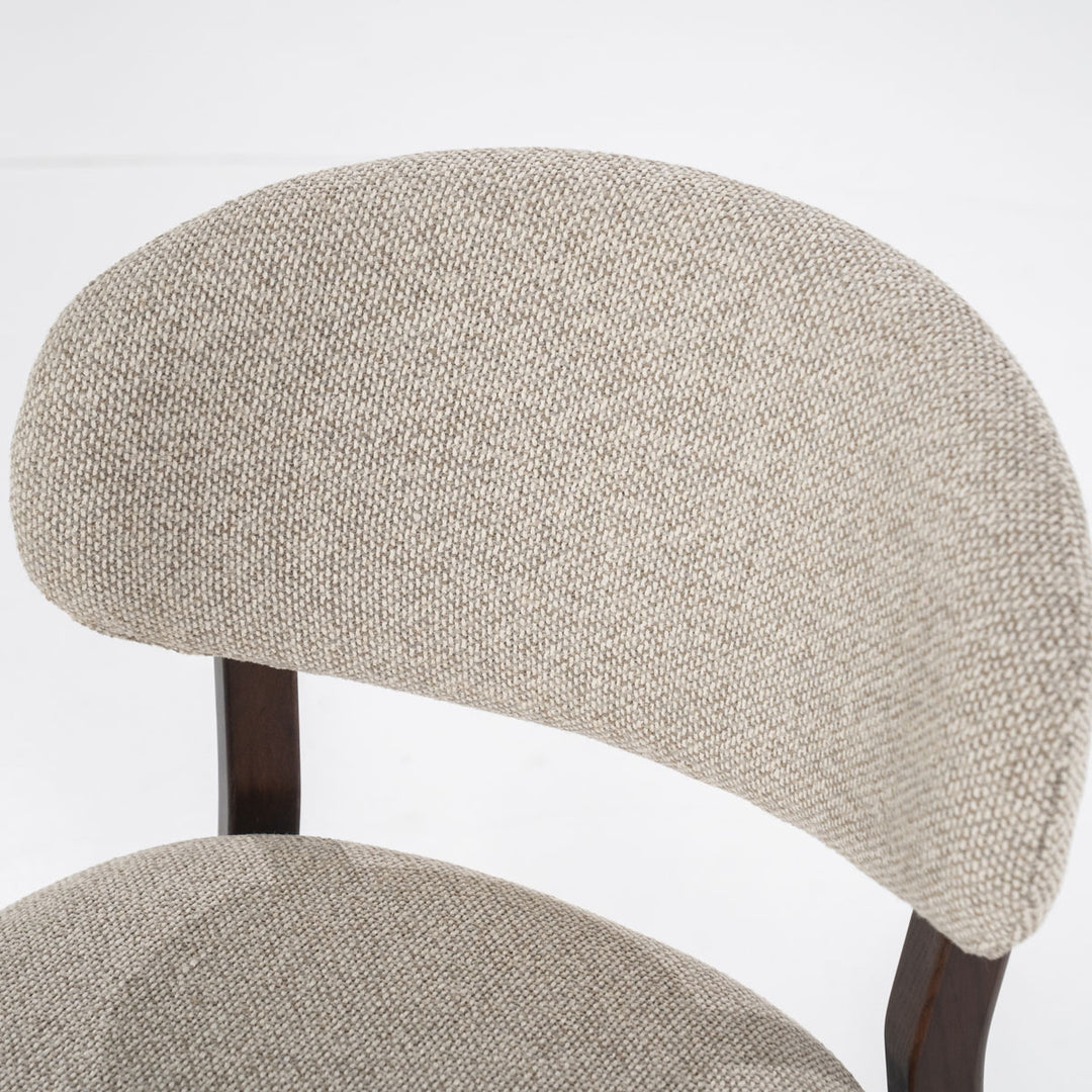 Barstoel Mikky – stof & eikenhout bruin taupe moon