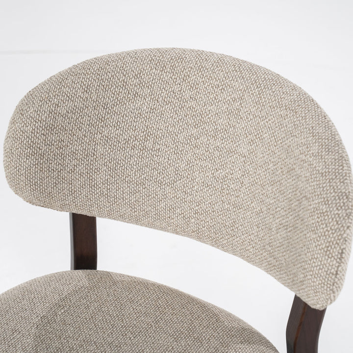Barstoel Mikky – stof & eikenhout bruin taupe moon