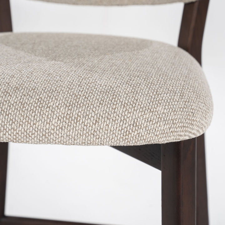 Barstoel Mikky – stof & eikenhout bruin taupe moon