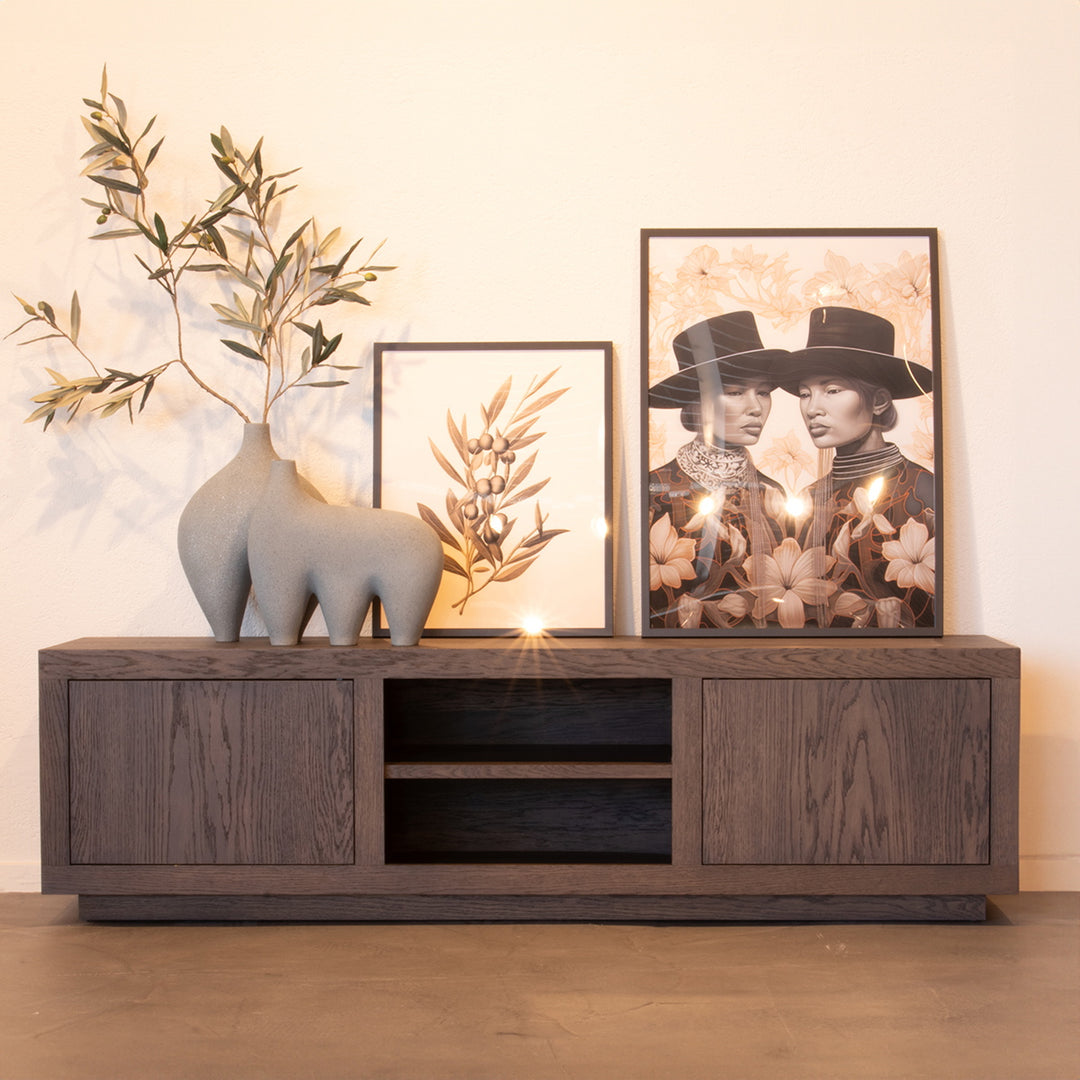 TV meubel Helsinki – eiken & eikenfineer bruin 160cm
