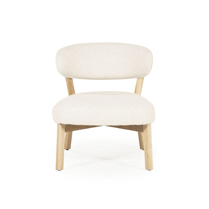 Fauteuil Mikky – stof & eikenhout naturel beige moon